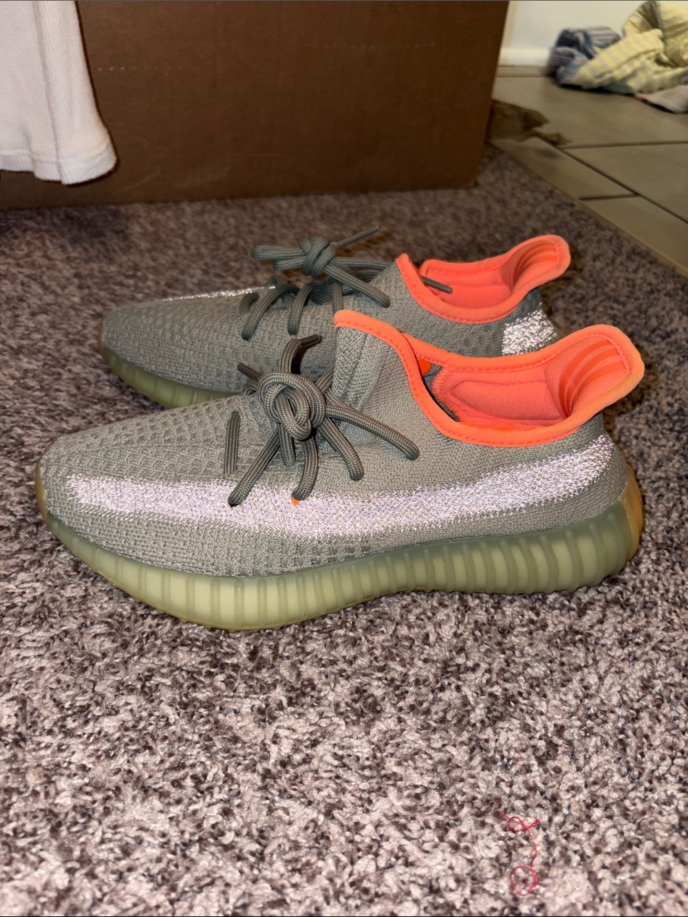 Men’s 5.5/Womens 7 or 7.5 adidas Yeezy Boost 350 V2
Desert Sage